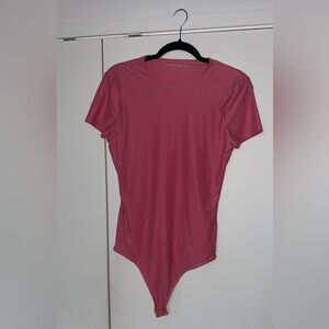 Abercrombie & Fitch Soft Matte Rose Pink Short Sleeve Bodysuit